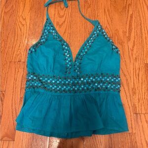 Guess Teal Camisole with Sequin Accents